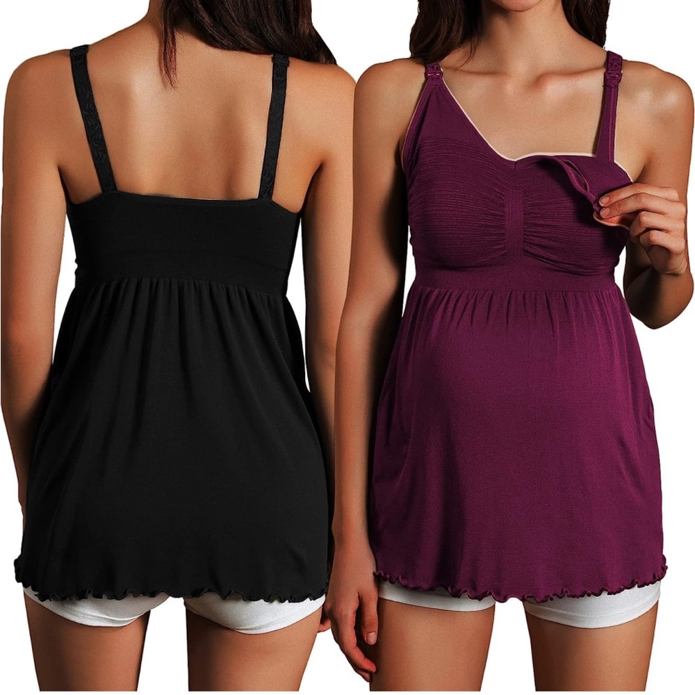 ilovesia maternity/nursing tops with build in nursing bra size medium